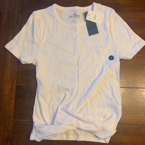 Hollister White Knot Tee